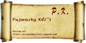 Pajenszky Kál névjegykártya